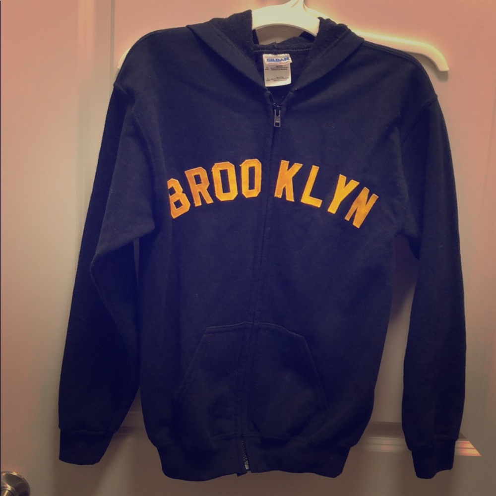 Boys Black Brooklyn Hoodie - Sz Large